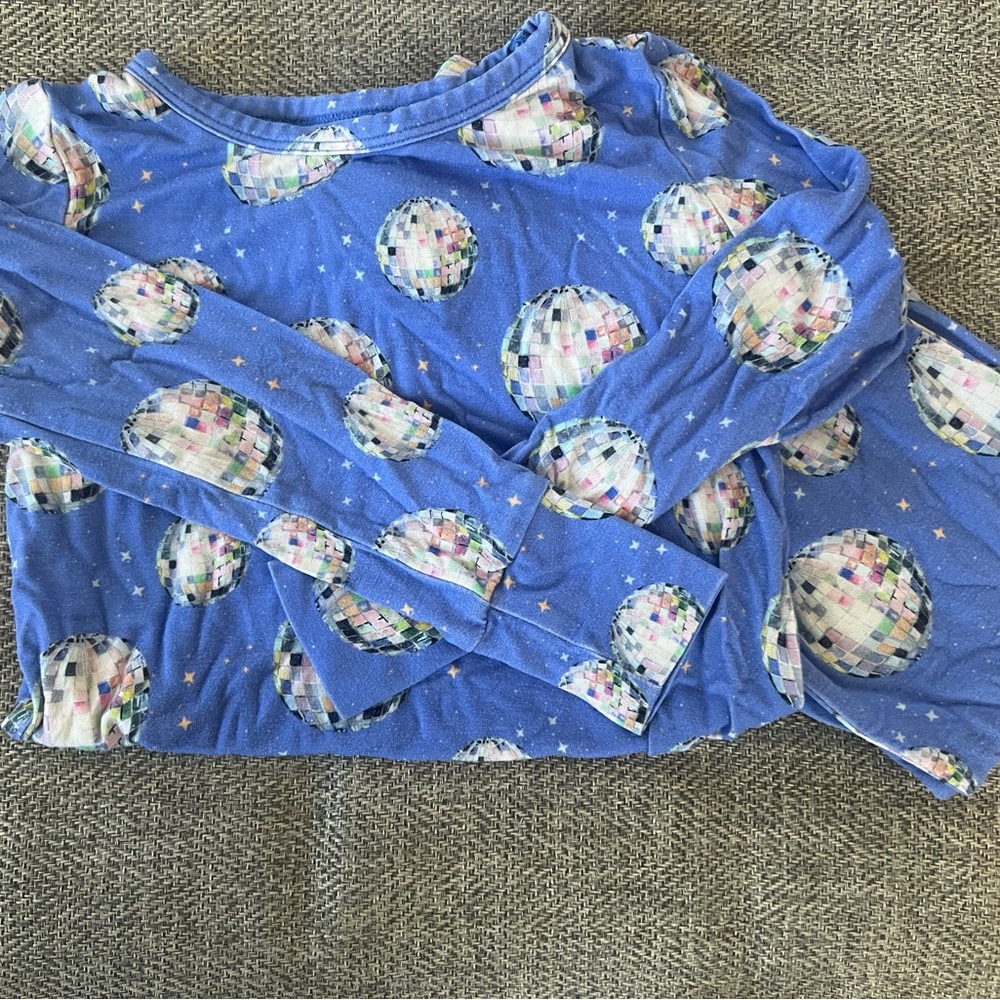 Little Pajama Co Kids Blue Disco Ball Pajama set